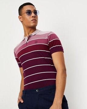 striped slim fit polo t-shirt