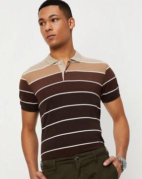 striped slim fit polo t-shirt