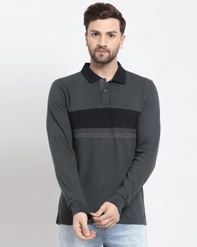 striped slim fit polo t-shirt