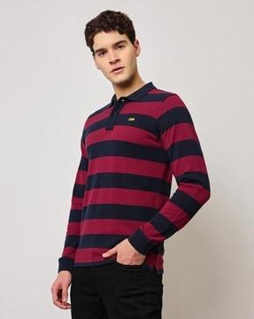 striped slim fit polo t-shirt