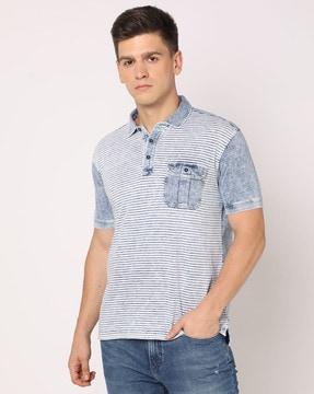 striped slim fit polo t-shirt