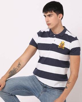 striped slim fit polo t-shirt