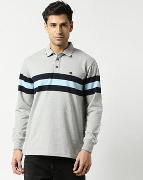 striped slim-fit polo t-shirt