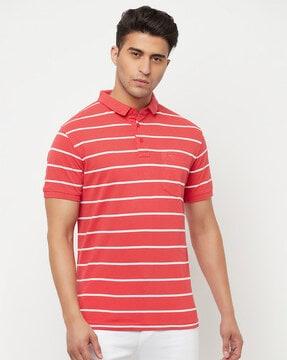 striped slim fit polo t-shirt