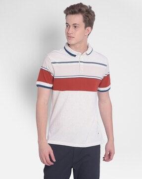 striped slim fit polo t-shirt