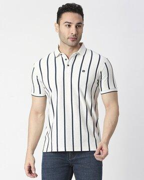 striped slim fit polo t-shirt