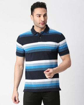 striped slim fit polo t-shirt