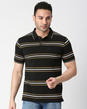 striped slim fit polo t-shirt