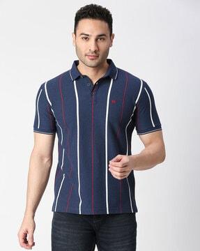 striped slim fit polo t-shirt