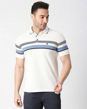 striped slim fit polo t-shirt