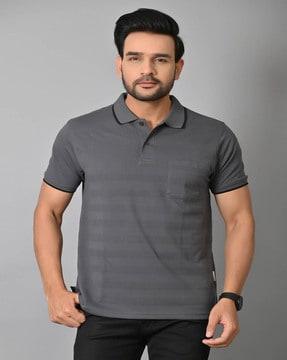 striped slim fit polo t-shirt