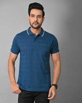 striped slim fit polo t-shirt