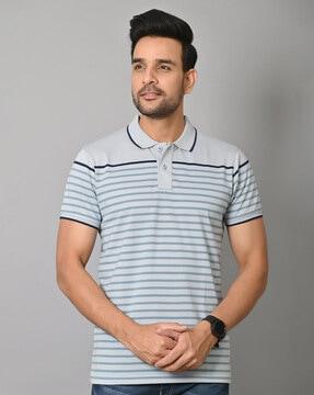 striped slim fit polo t-shirt