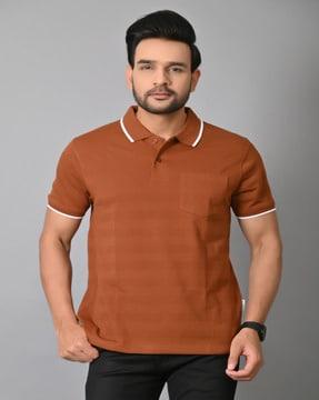 striped slim fit polo t-shirt