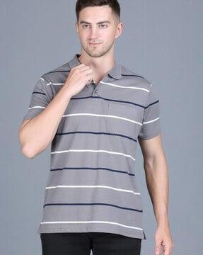 striped slim fit polo t-shirt