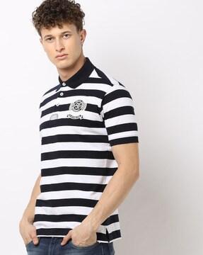 striped slim fit polo t-shirt