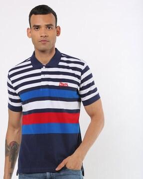 striped slim fit polo t-shirt