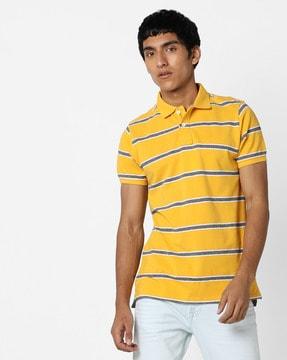 striped slim fit polo t-shirt