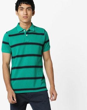 striped slim fit polo t-shirt