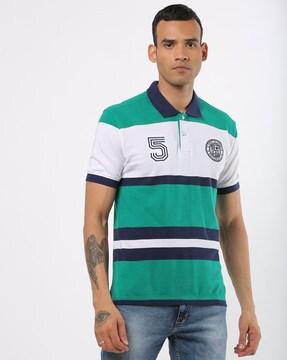 striped slim fit polo t-shirt