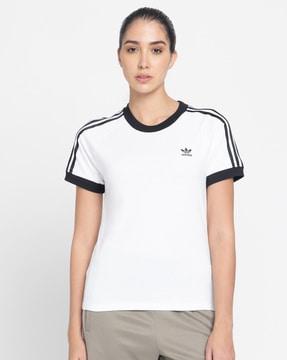 striped slim fit round-neck t-shirt