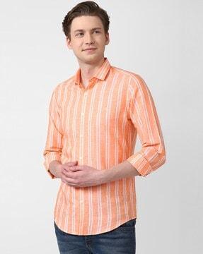 striped slim fit shirt - colour