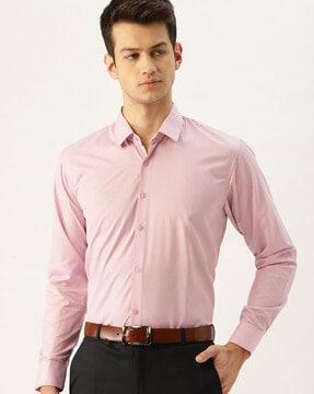 striped slim fit shirt with angled cuff