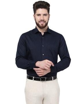 striped slim fit shirt with patch pocket