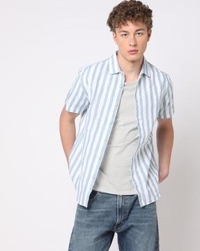 striped slim-fit shirt