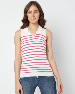 striped slim fit tank top