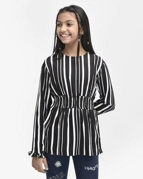 striped slim fit top with full sleeves