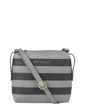 striped sling bag with adjustable strap