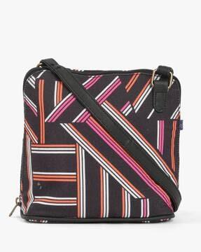 striped sling bag