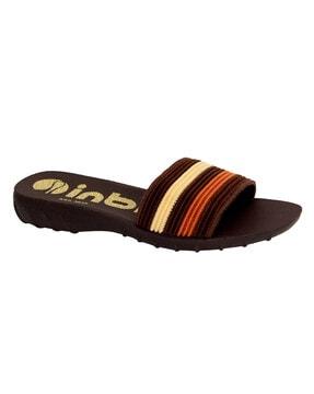 striped slip-on flip-flops