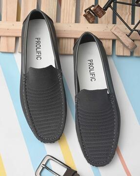 striped slip-on loafers