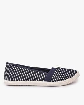 striped slip-on shoes