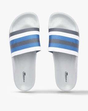 striped slip-on slides