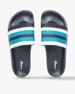 striped slip-on slides