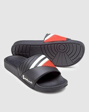 striped slip-on slides