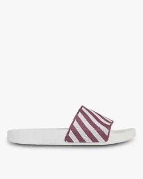 striped slip-on slides