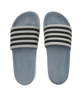 striped slip-on slides