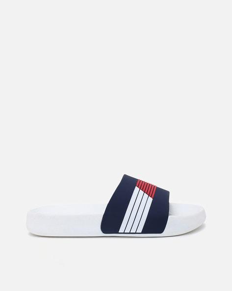 striped slip-on slides