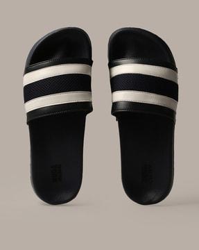 striped slip-on slides