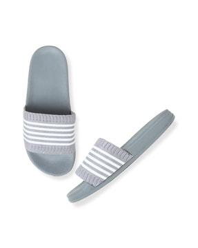 striped slip-on slides