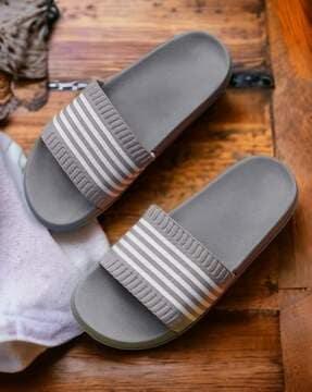 striped slip-on slides