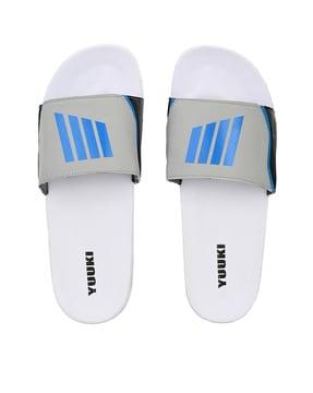 striped slip-on slides