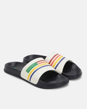 striped slip-on slides