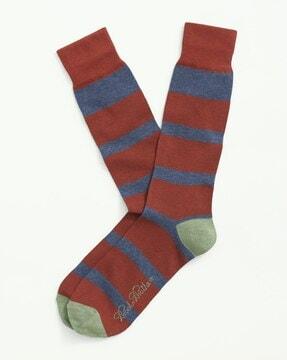striped socks with brand-knit