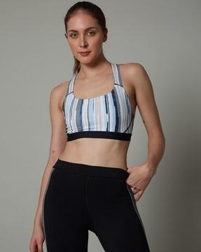 striped sports bra