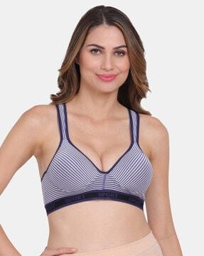 striped sports bra